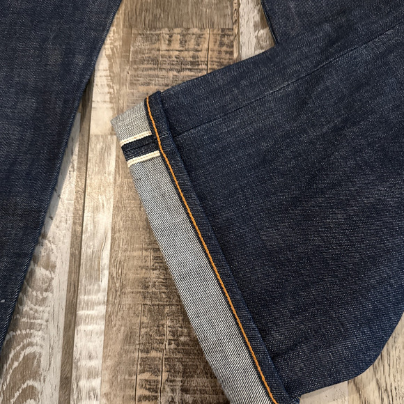 Red Tornado Loose Fit Selvage Denim Mens Jeans 38x30 Straight Leg Button Fly - Picture 9 of 12